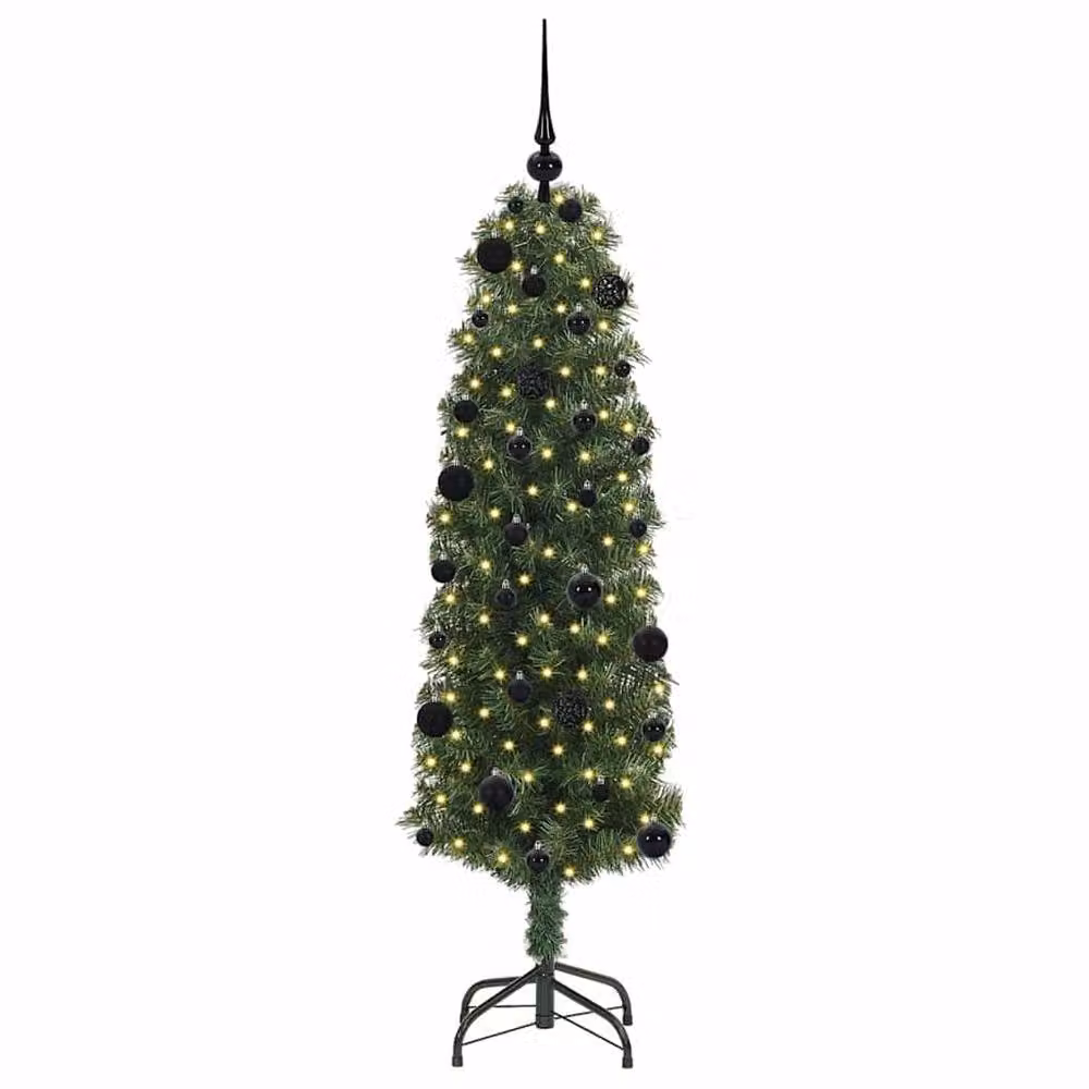 Berkfield Home Artificial Christmas Tree with 150 Warm White LEDs and Stand, Green, 150 cm – 3