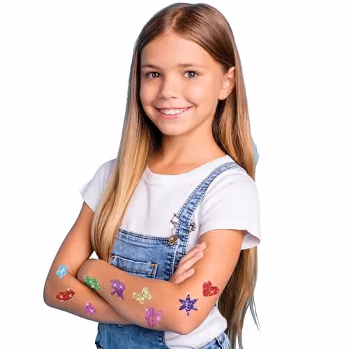 Small World Toys Creative Glittering Air-Brush Studio Body Art Kit with 100 Stencil Designs, Multicolour – 2