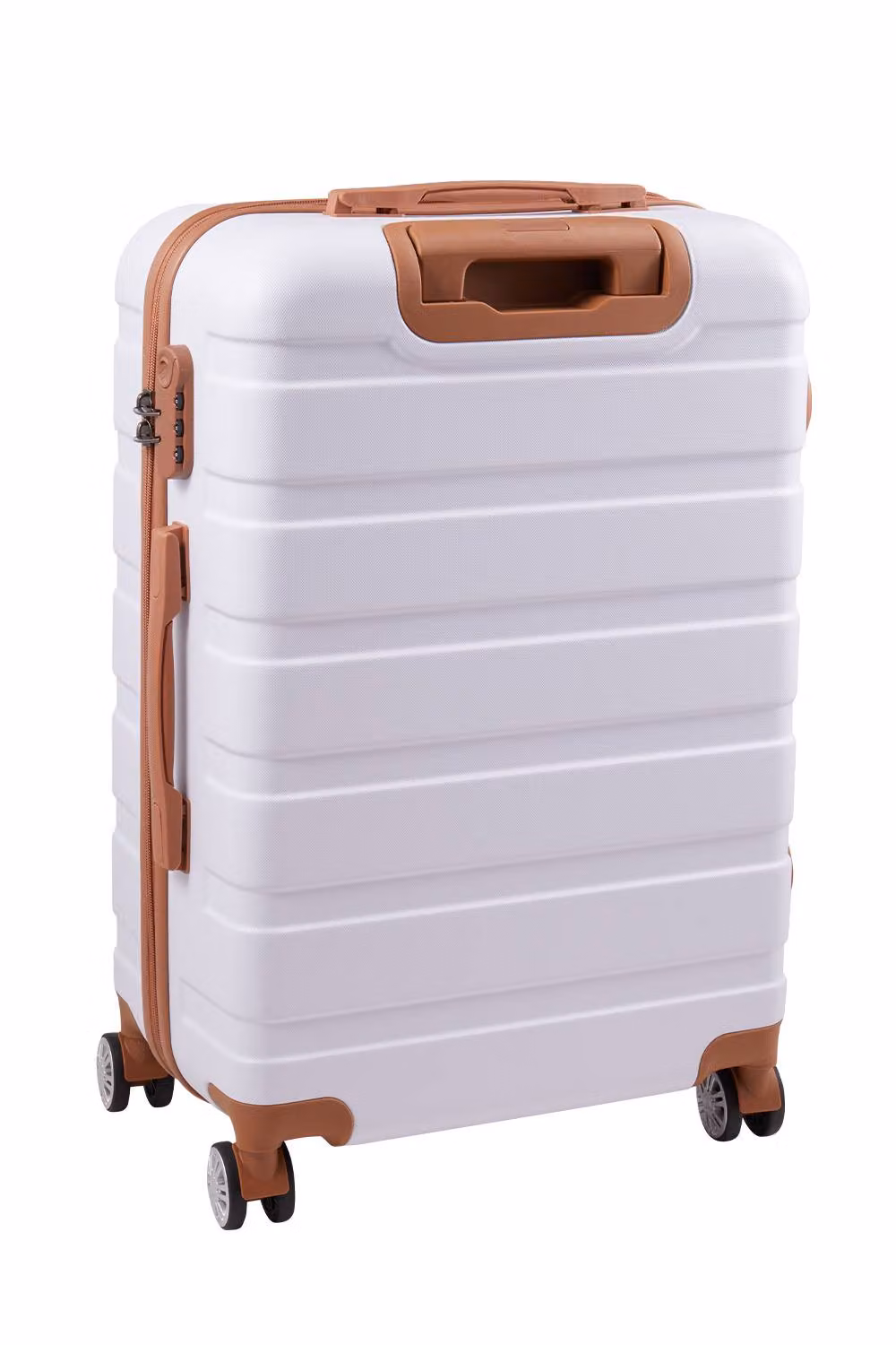 Living and Home 4-Piece Colour-Block Lockable Travel Suitcase Set in White – 2