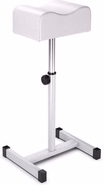 Costway Adjustable Pedicure and Manicure Footrest with Soft Synthetic Leather Cushion in White