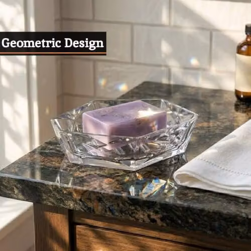 Orsina Geometric Acrylic Soap Dish in Transparent, W/D/H: 12 x 4 x 15 cm – 3
