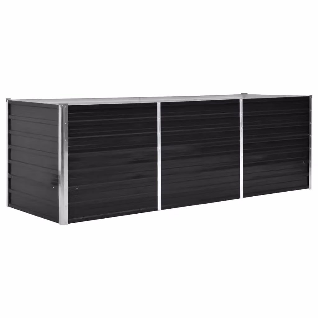 Berkfield Home Garden Anthracite Galvanised Steel Raised Bed, W/D/H: 240 x 80 x 77 cm – 2