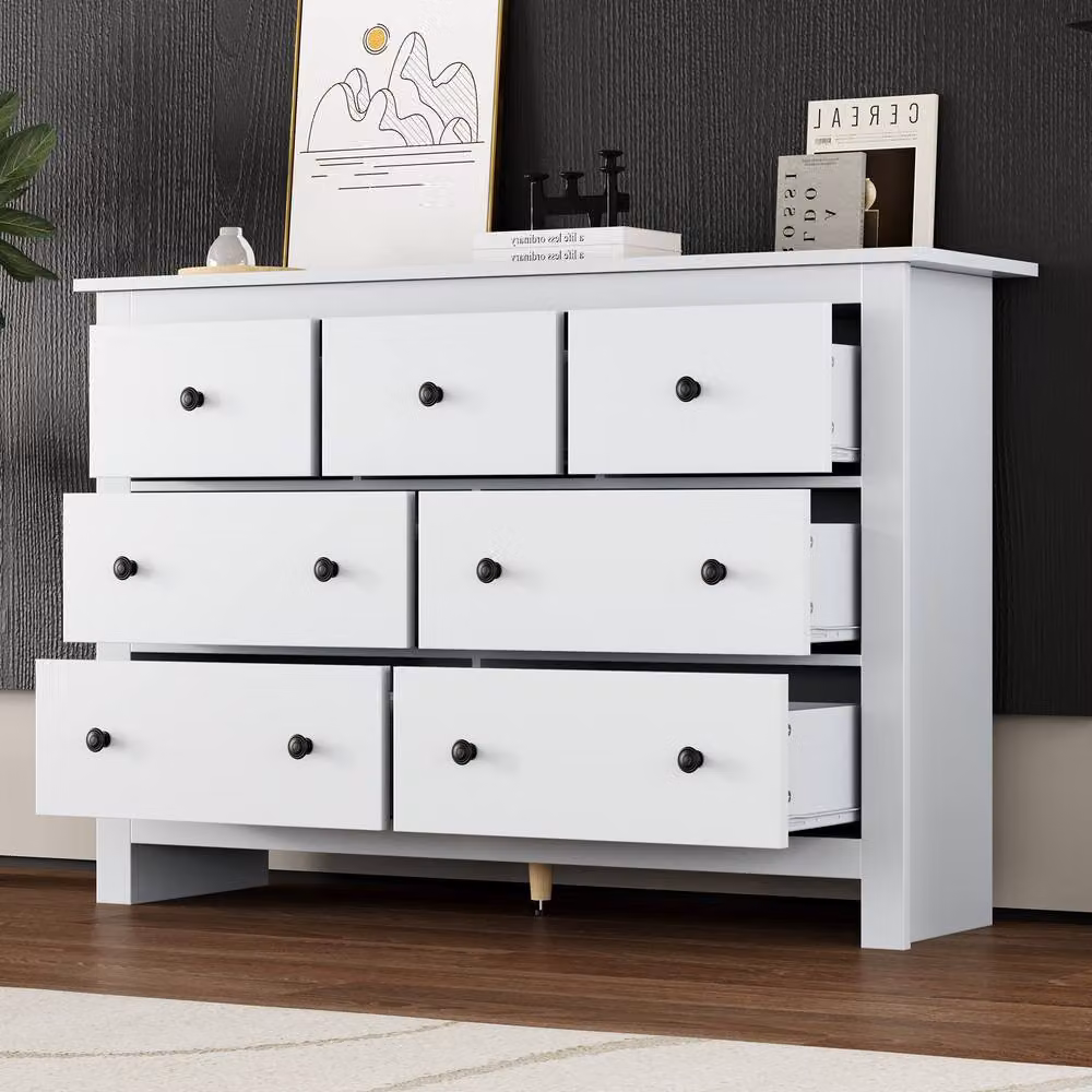 STILVORA Modern White 7 Drawer Sideboard with Storage – 2
