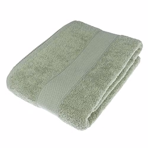 Homescapes Green Turkish Cotton Bath Sheet, 500 GSM, Fluffy and Quick-Drying
