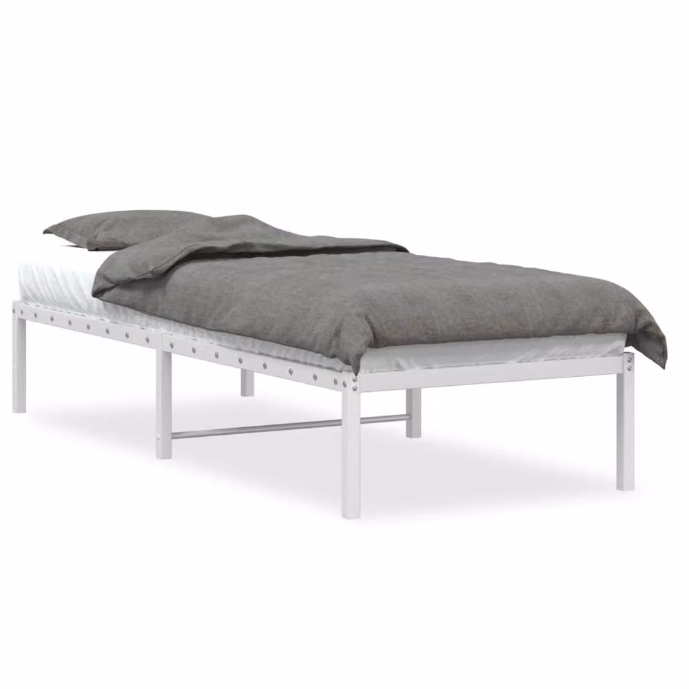Berkfield Home Metal Bed Frame in White, Small Single – 2