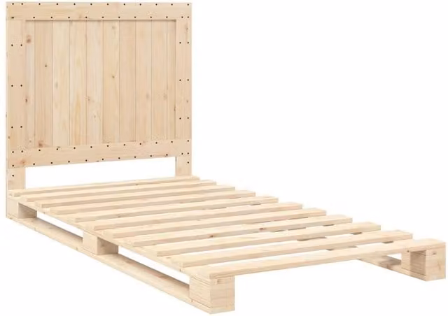 Berkfield Home Beautiful Bed Frame with Headboard in Light Oak, W/D/H: 100 x 200 cm – 1