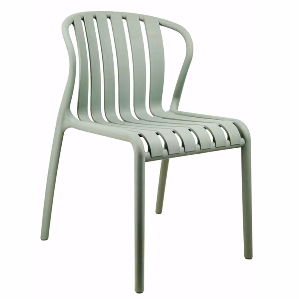 Wyld Haus Ollioules Weather Resistant Slatted Outdoor Dining Chair in Sage Green – 2
