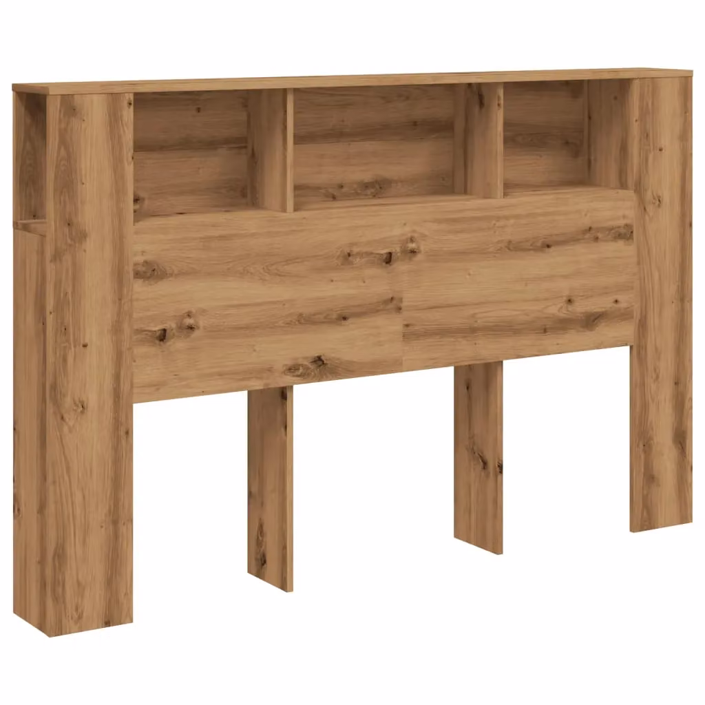 Berkfield Home Artisan Oak Headboard Cabinet in Brown, W/D/H: 160 x 18.5 x 103.5 cm – 2