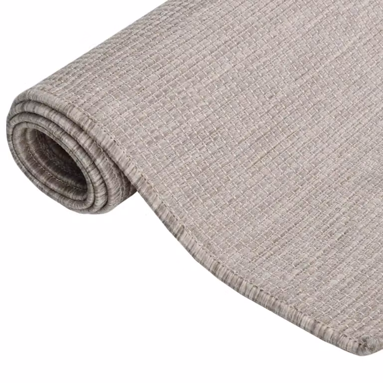 Berkfield Home Outdoor Flatweave Rug in Beige, W/D: 80 x 250 cm