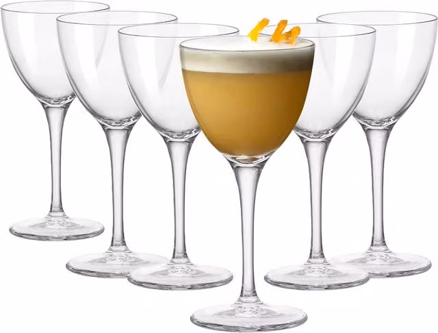 Bormioli Rocco Novecento Nick and Nora Cocktail Glasses, Clear, 155ml, Pack of 6 – 1