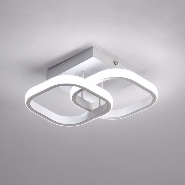 COMELY 22W LED Square Aluminium Ceiling Light in White with 6000K Cool White Light