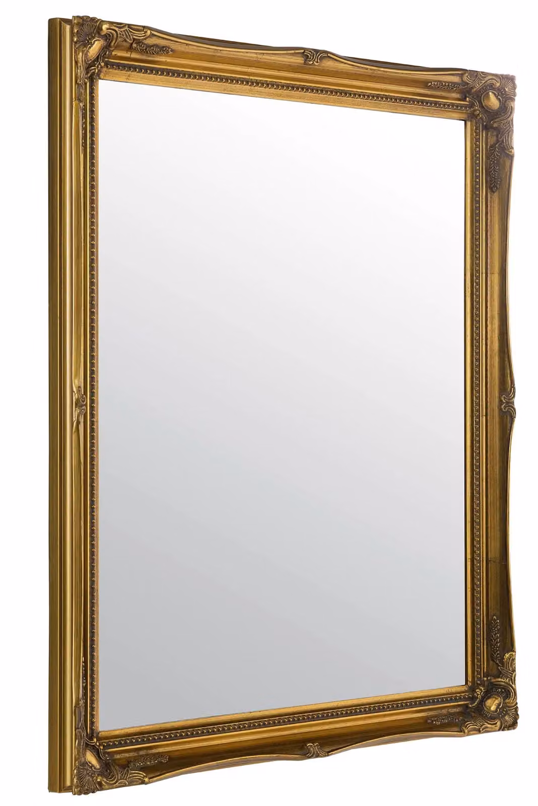 MirrorOutlet Fraser Gold Beaded Rectangular Wall Mirror, W: 61 cm, H: 71 cm – 2