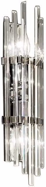 Netlighting Ontario Lifestyle Crystal Wall Light in Polished Chrome and Silver with 2x E14 Sockets