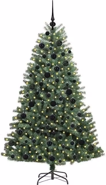 Berkfield Home Realistic Artificial Hinged Christmas Tree, Green, Height: 180 cm