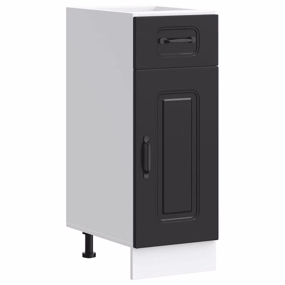 Berkfield Home Kalmar Black Kitchen Base Cabinet with Hinged Doors and Internal Shelves – 2
