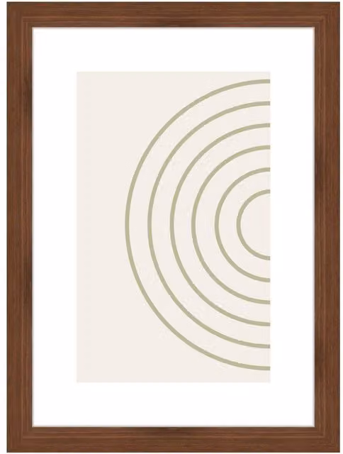 Nielsen Design Velino A4 Picture Frame with Abstract Geometric Poster Print, Walnut and Glass, W: 21.0 cm, H: 29.7 cm – 1