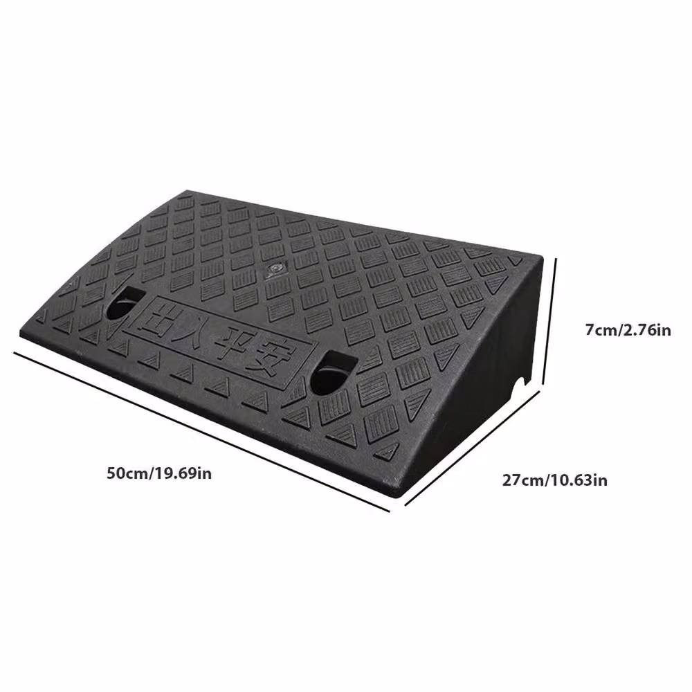 FLAVORA Heavy Duty Portable Kerb Ramps, 2 Pack, Black, W: 1000 cm, D: 52 cm, H: 7 cm – 3