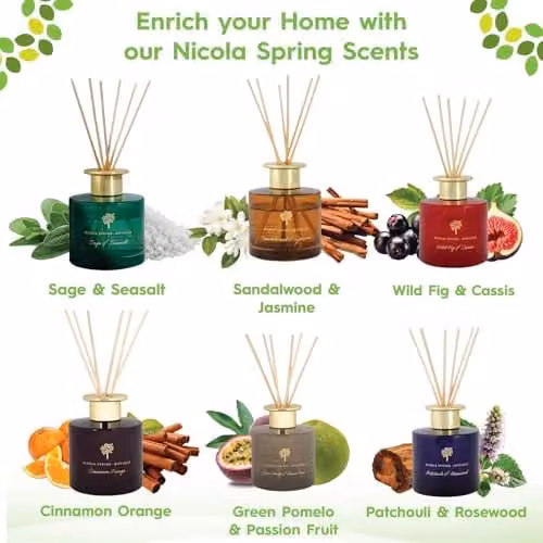 Nicola Spring Wild Fig and Cassis Scented Reed Diffuser Set, Red, 200ml, Pack of 3 – 2