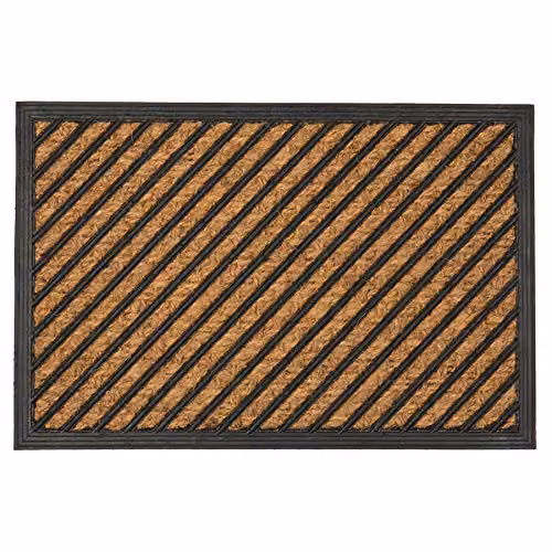 Nicola Spring Heavy Duty Non-Slip Door Mat in Brown or Black, W/D: 60 x 40 cm