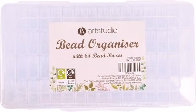 Art Studio Transparent and White Plastic Bead Organiser