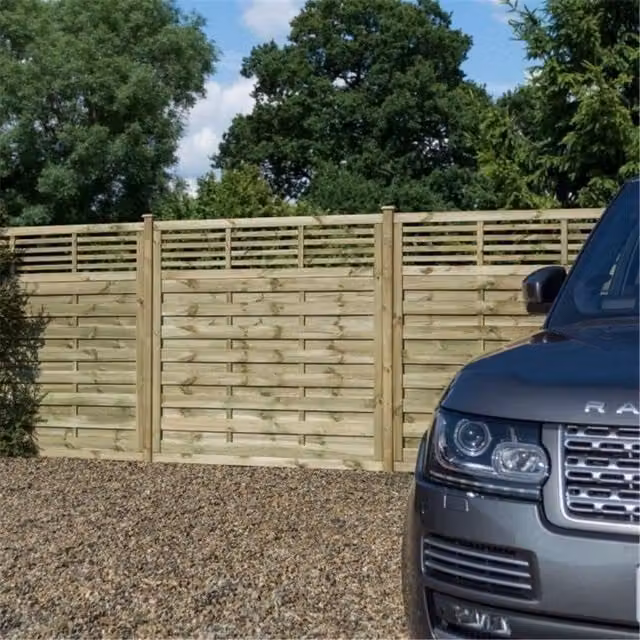 Cheshire Pack of 3 Pressure Treated Open Bar Detailing Screen Panels in Brown Wood