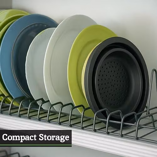 Orsina Black Collapsible Silicone and Metal Colander and Food Steamer – 4