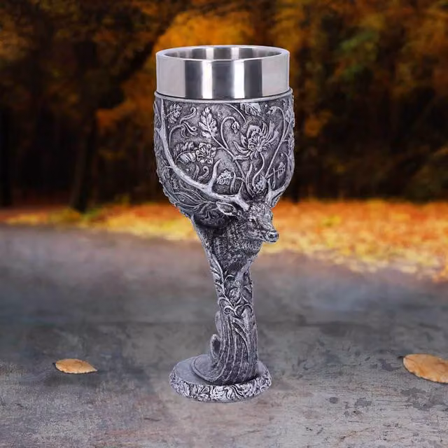 Nemesis Now Monarch of the Glen Goblet, Silver, Height: 18 cm