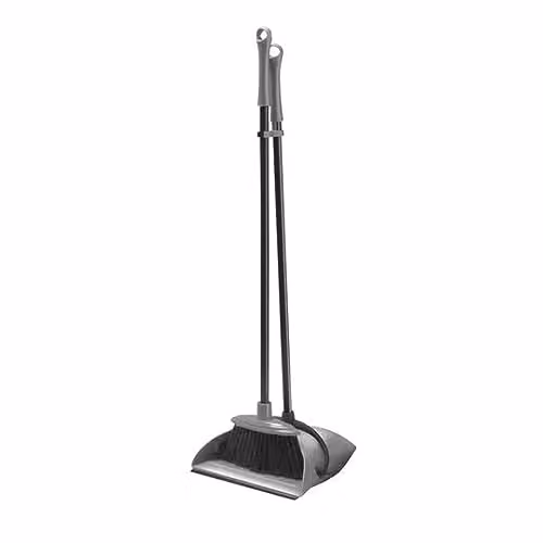 Addis Folding Long Handle Dustpan and Brush Set in Grey