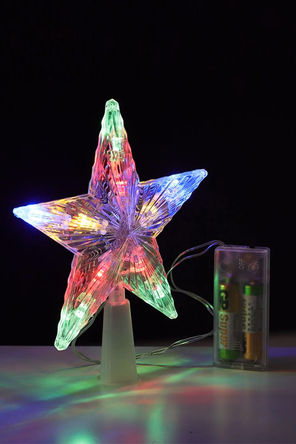 Living and Home Christmas LED Star Tree Topper in Transparent Clear – 2