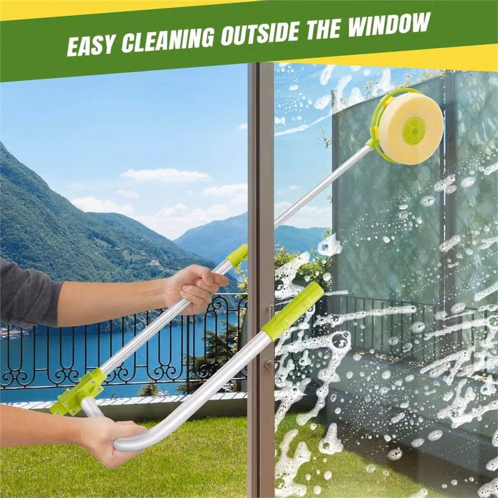 Nordara Magnetic Window Cleaner Green Double Glazing Squeegee with Scraper and Telescopic Handle – 3