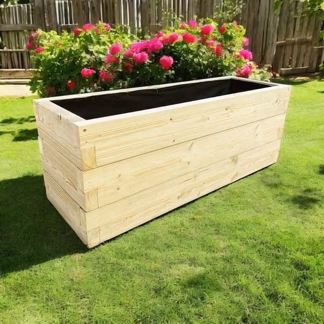 Buttercup Farm Suffolk Planter in Brown, W: 40 cm, D: 120 cm, H: 60 cm