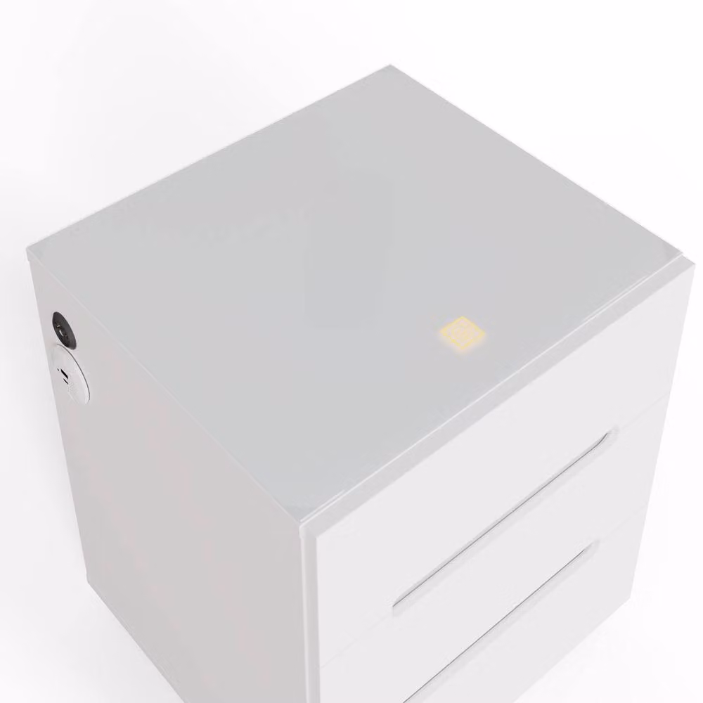 GFW Riley White 3 Drawer Smart Bedside Table with Integrated Lighting – 2