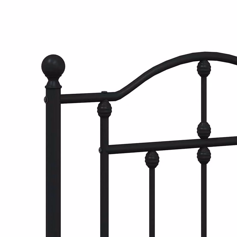 Berkfield Home Classic Metal Headboard in Black, 160 cm – 3