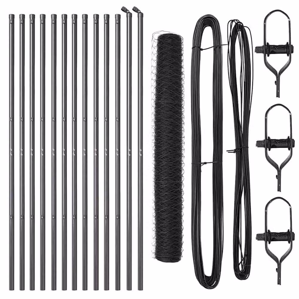 Berkfield Home Modern Grey Metal Fencing Set of 2, W/L: 25 x 1.2 m – 3