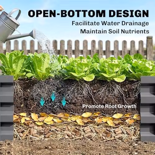 Outsunny 432L Galvanised Steel Square Raised Garden Bed in Grey, W/D/H: 120 x 120 x 30 cm – 3