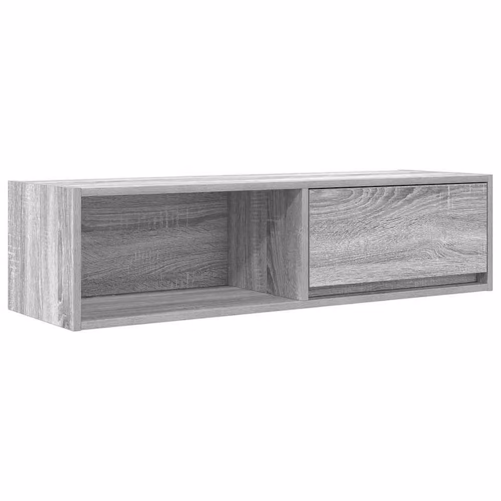 Berkfield Home Modern Grey Sonoma TV Cabinet in Engineered Wood W: 100 cm, D: 31 cm, H: 25.5 cm – 2