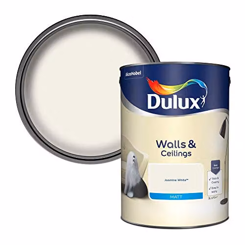 Dulux Matt Water Based Dispersion Emulsion Paint for Walls and Ceilings, White, 5 l – 1