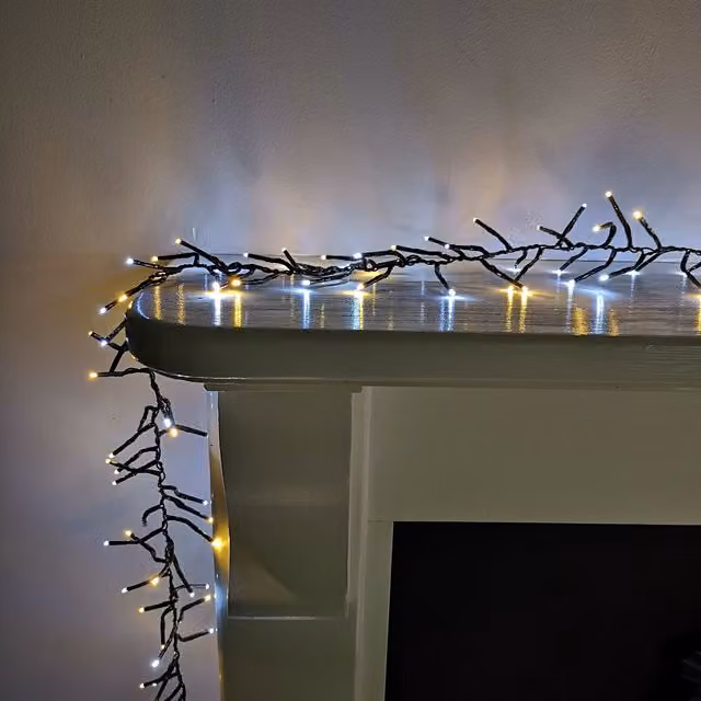 Premier Decorations Samuel Alexander 720 LED Premier Clusterbrights Christmas Cluster Lights, 9.3m, Mains Operated with Timer, Available in White, Green or Multicolour – 1