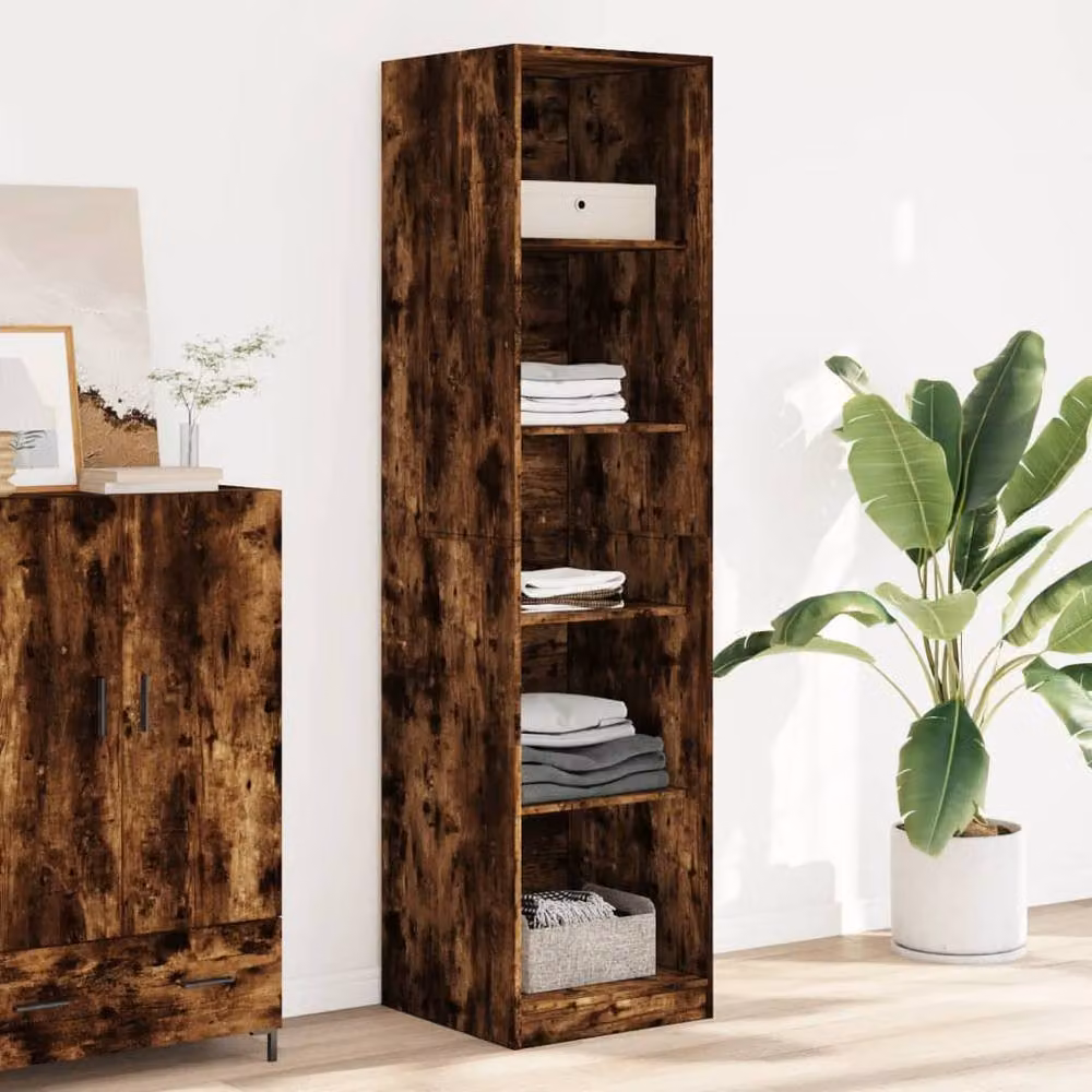 Berkfield Home Smoked Oak Wardrobe in Brown, W/D/H: 50 x 50 x 200 cm – 2
