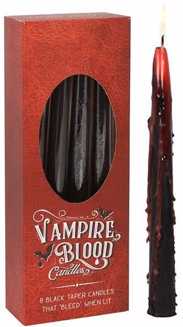 KDMD Set of 8 Vampire Blood Taper Candles in Red – 1