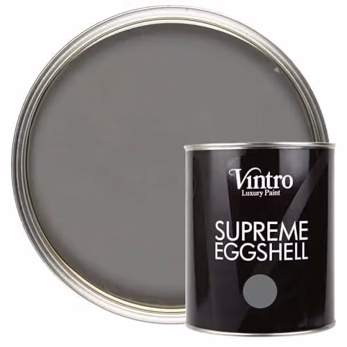 Vintro Cloudburst Dark Grey Eggshell Paint for Walls, Wood and Trim, 1 Litre