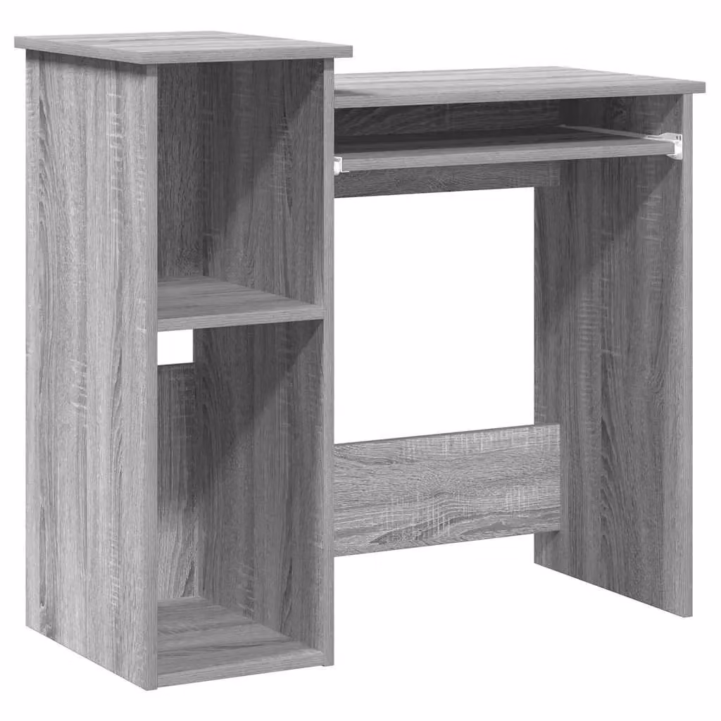 Berkfield Home Computer Desk with Shelves in Grey Sonoma, W/D/H: 84 x 40 x 78 cm – 2