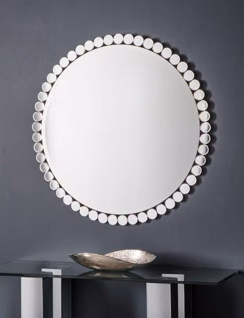 Gallery Direct Linz Large Round Silver Wall Mirror