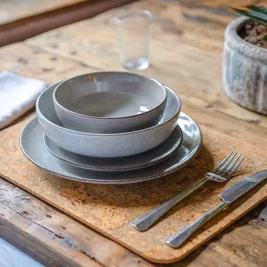 Cooks Professional 16 Piece Nordic Reactive Glaze Stoneware Dinnerware Set in Grey