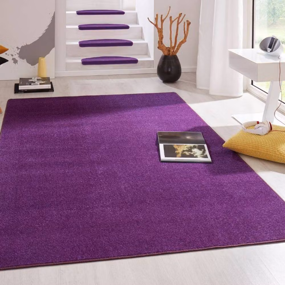 THE RUGS Uni Colours Modern Plain Purple Polypropylene Area Rug, W: 160 cm, L: 240 cm – 2