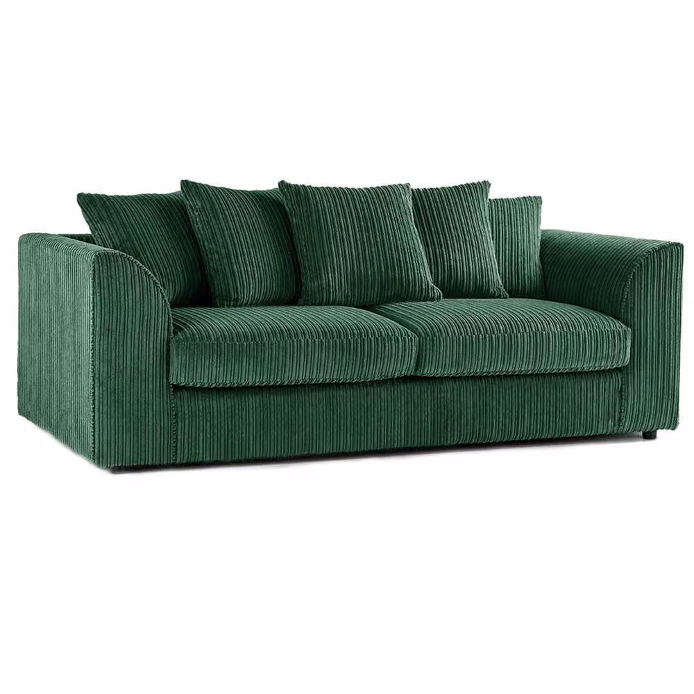 LUXURY LIFE Dylan Green Jumbo Cord Fabric Sofa Set with 3-Seater and 2-Seater Sofas – 2