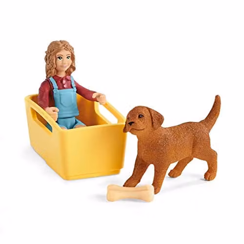 Schleich 42543 Puppy Pull Along Wagon Ride in Multicolour – 2