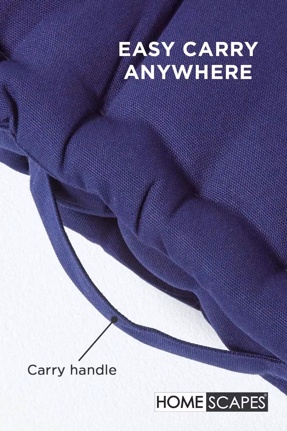 Homescapes Luxury Cotton Floor Cushion in Blue, W/D/H: 50 x 50 x 10 cm – 4
