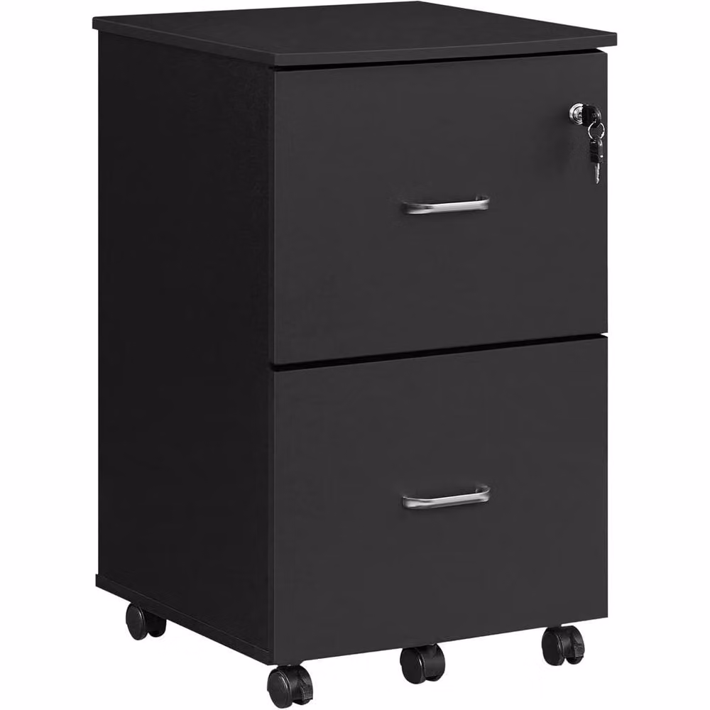 The Bazaarist Rolling Filing Cabinet and Printer Stand with Locks, Black – 2