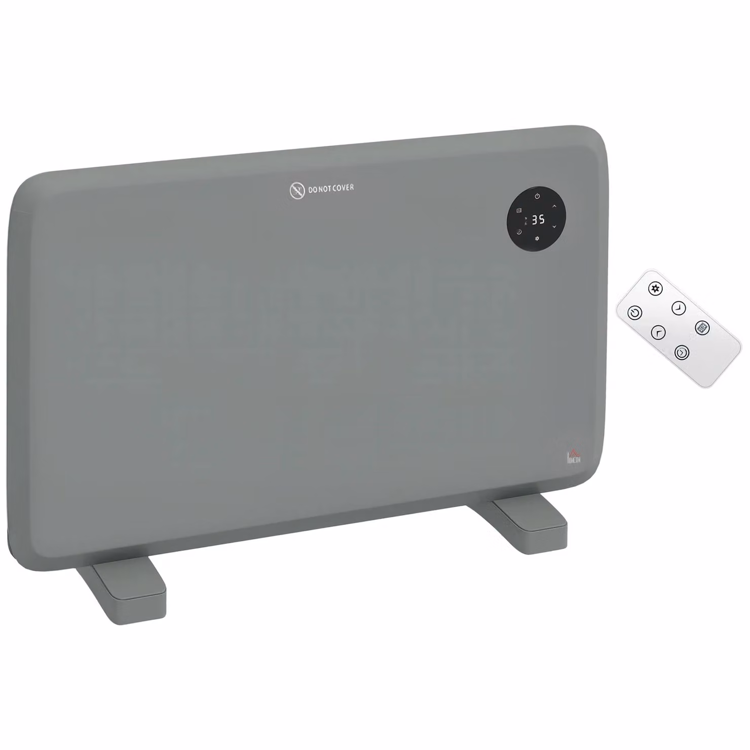 HOMCOM Electric Convector Heater with LED Display and Remote Control, Grey – 2